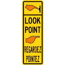 PEDESTRIAN PUSHBUTTON / Regardez pointez